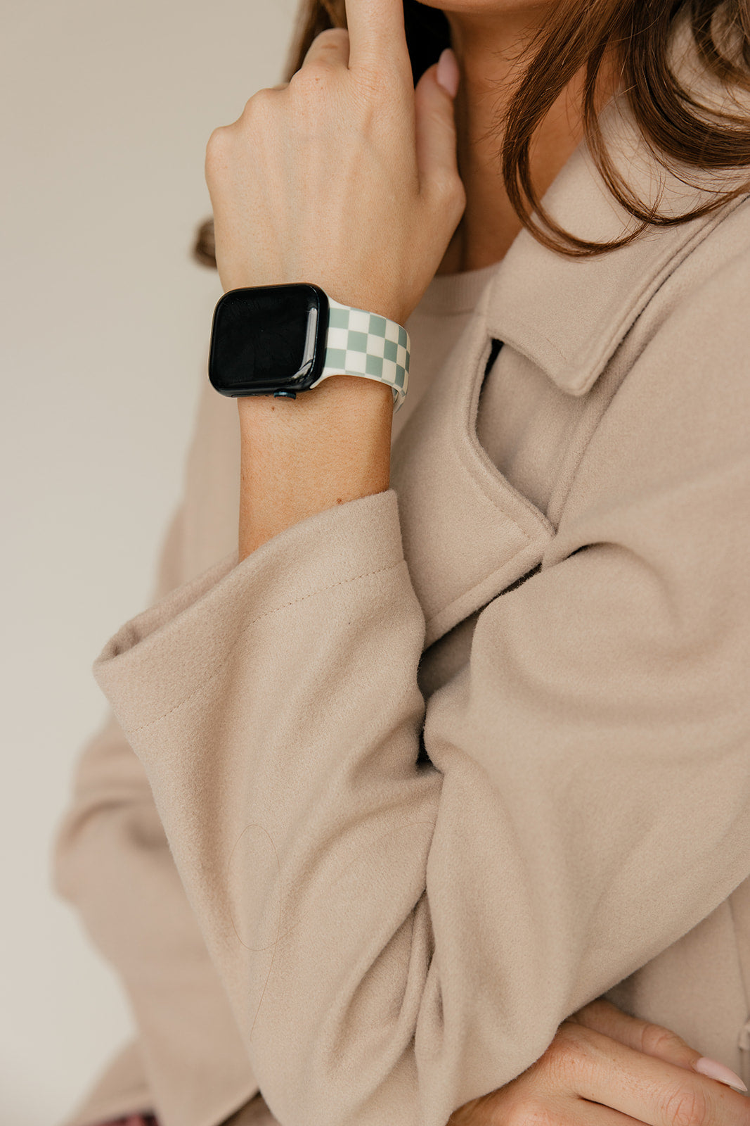Seafoam Check Apple Watch Band by Our Faux Farmhouse