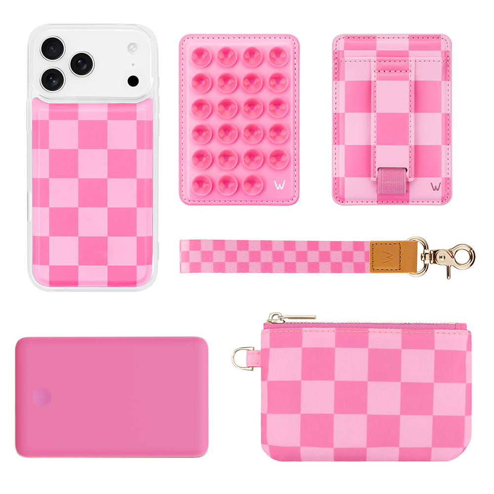 Bubblegum Check Magnetic Phone Case Bundle - MagSafe - Vegan