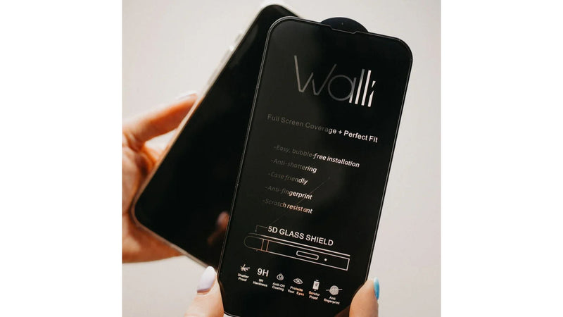 Close-up shot of Walli Cases’ tempered glass screen protector.