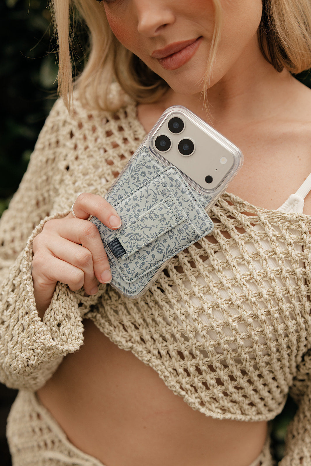 Blue Floral MagSafe Compatible Phone Case | Walli Cases