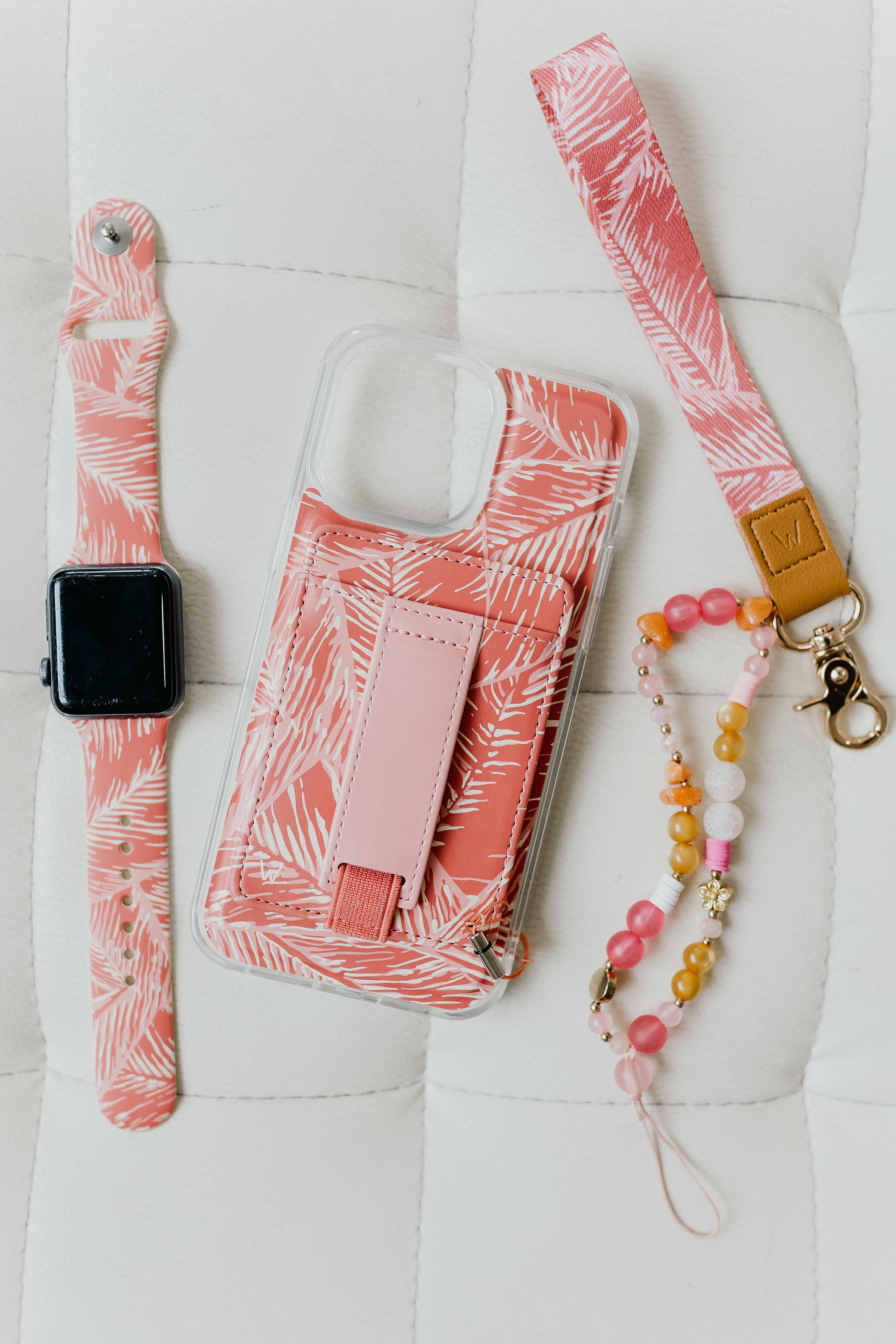 Pink Palms Wrist Lanyard — Walli Cases
