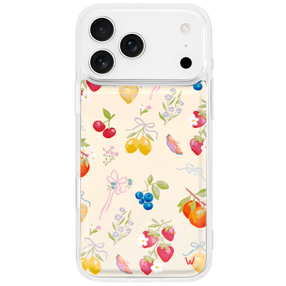 Magnetic Case Berry Blossom supporting smooth wireless charging alignment