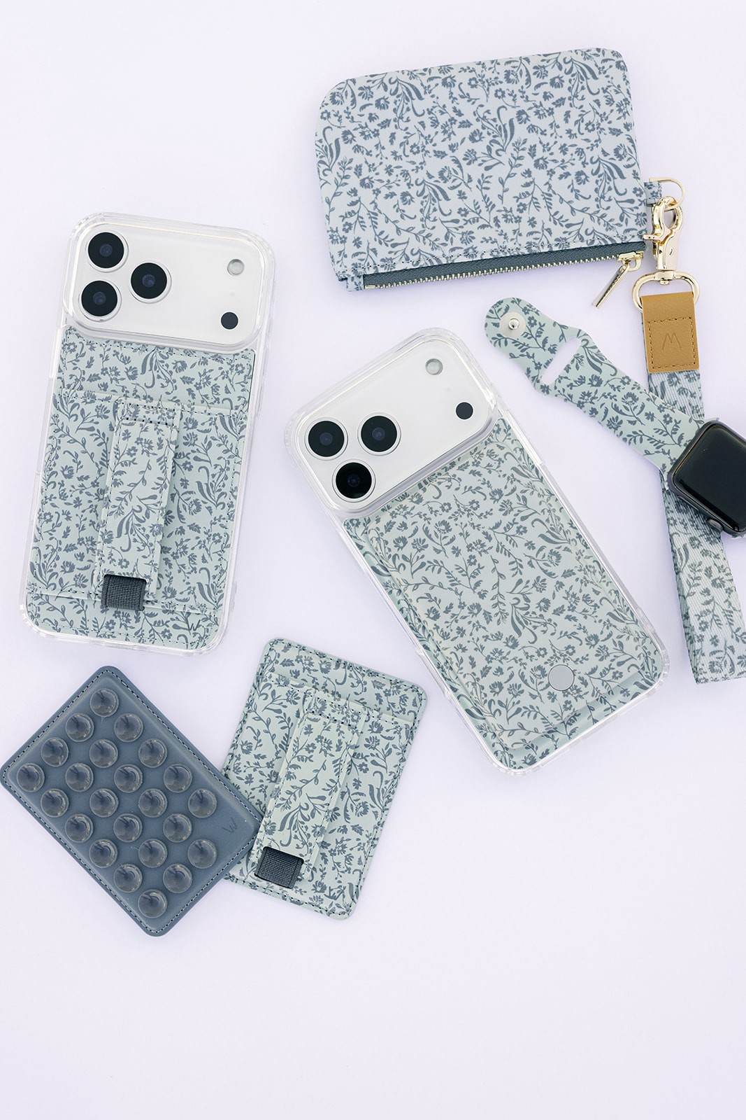 Blue Floral MagSafe Compatible Phone Case | Walli Cases