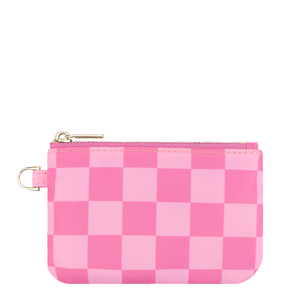 Bubblegum Check Zipper Pouch