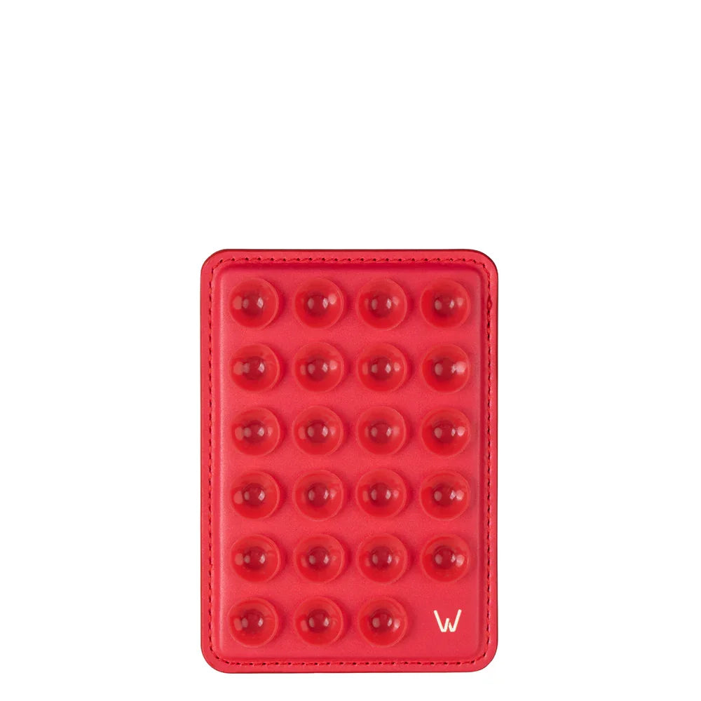 Red Suction Walli Pop suction plate secure phone grip accessory for easy hands free viewing