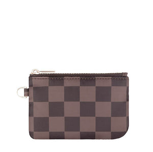 Cocoa Check Zipper Pouch