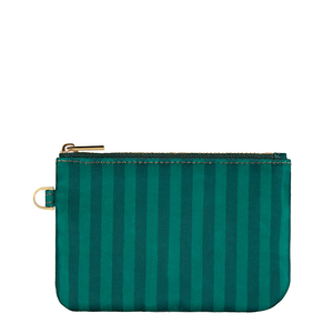 Evergreen Stripe Zipper Pouch