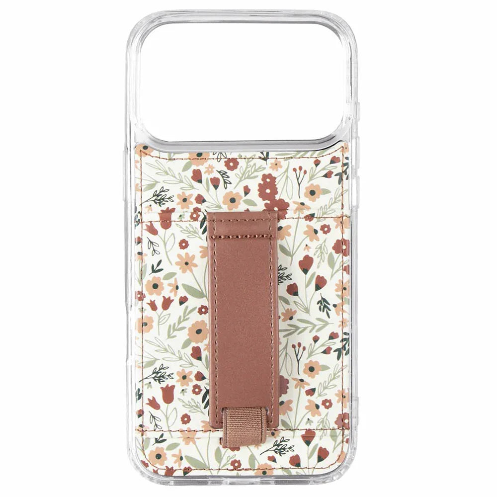 Harvest Floral Walli Case with built in wallet grip and kickstand design