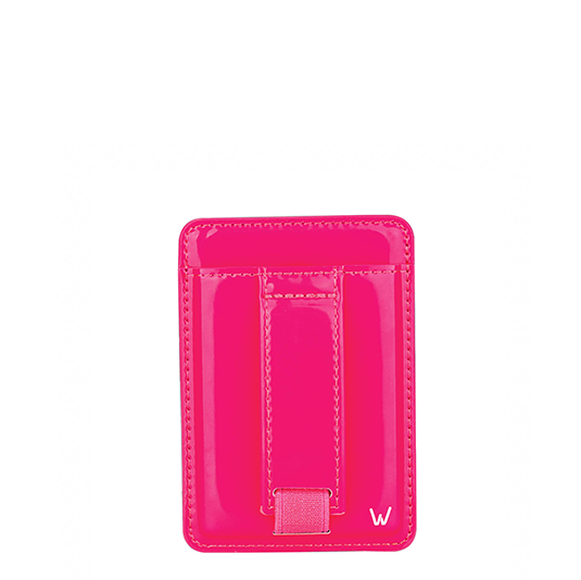 Neon Rush Magnetic Wallet with vibrant design, MagSafe attachment, card storage, and adjustable finger strap