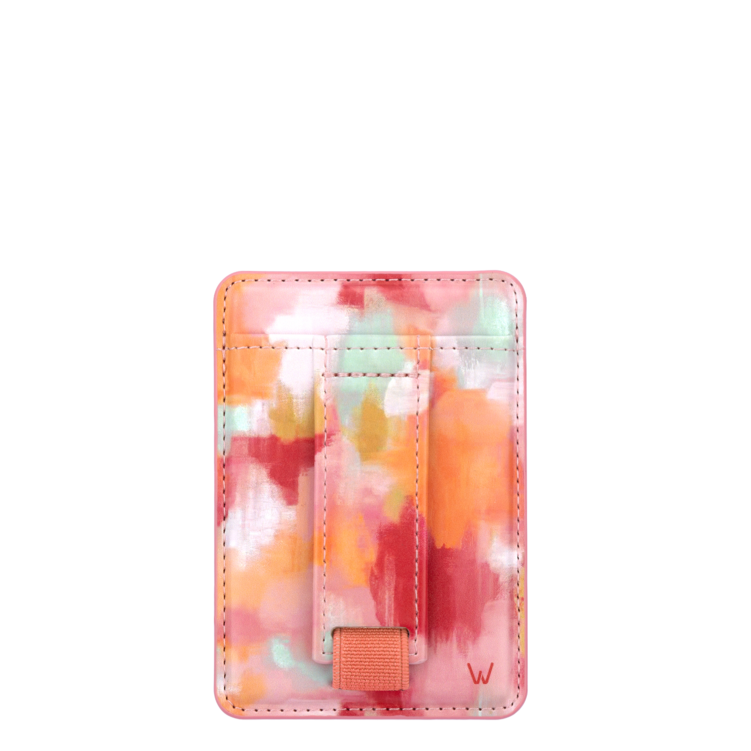 Coloris Wallet Water Color Waves Vegan Leather MagSafe Magnetic Wallet - Finger Strap ...