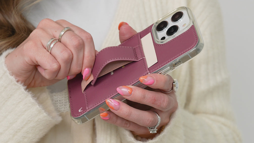 Finger Strap Case for iPhone 13 Pro in Genuine Calfskin