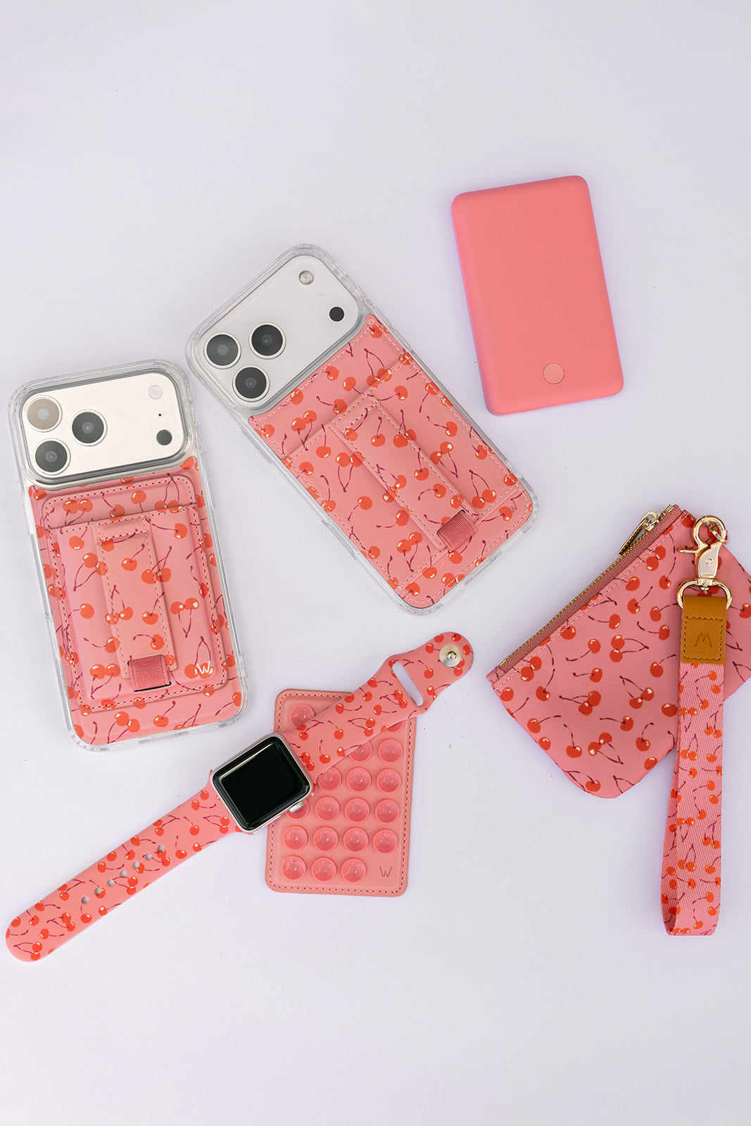 Coral Cherry Vegan Leather Case & Power Bank Bundle – Walli Cases