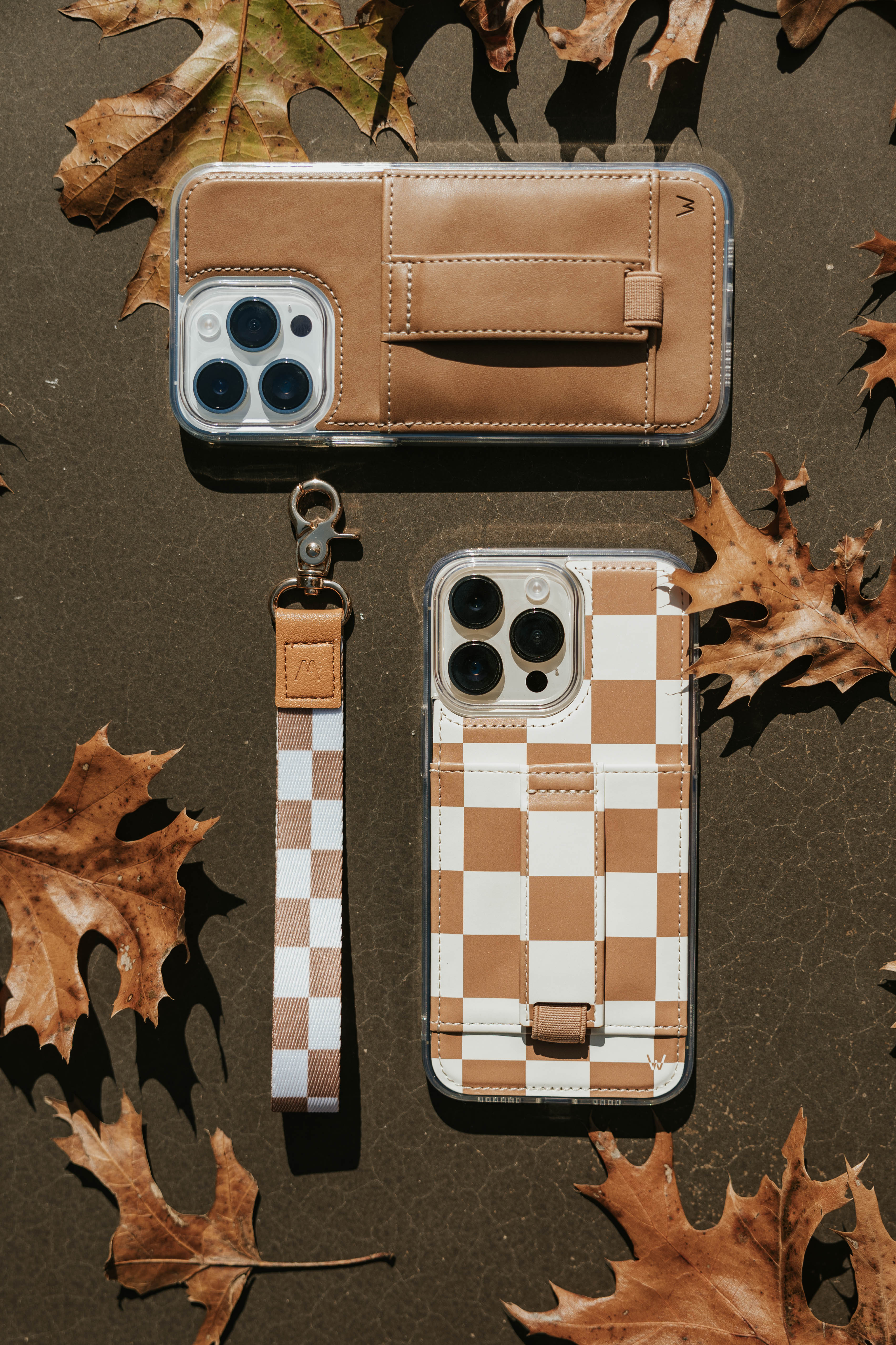 Chestnut Check Wrist Lanyard by Our Faux Farmhouse — Walli Cases